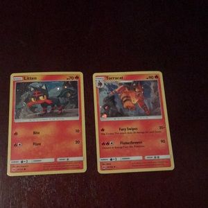 Two Pokémon playing cards